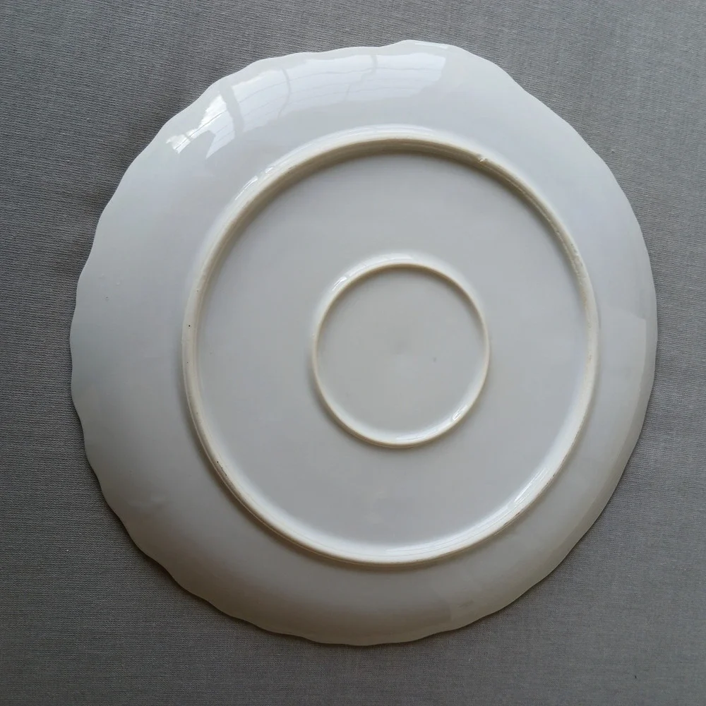 Inarco INA5 snack plate replacement porcelain china white hand painted gold